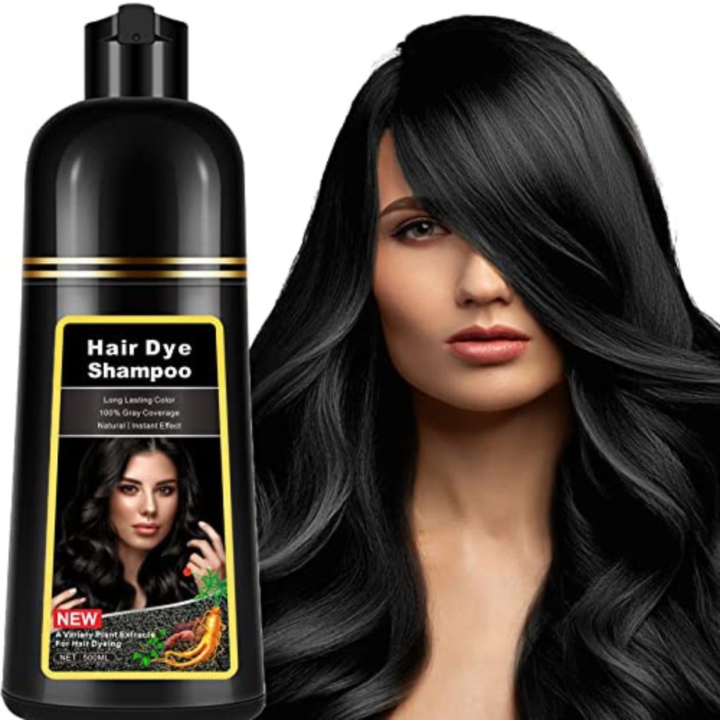 DESPIDETE DE LAS CANAS EN MINUTOS BLACK HAIR DYE SHAMPOO